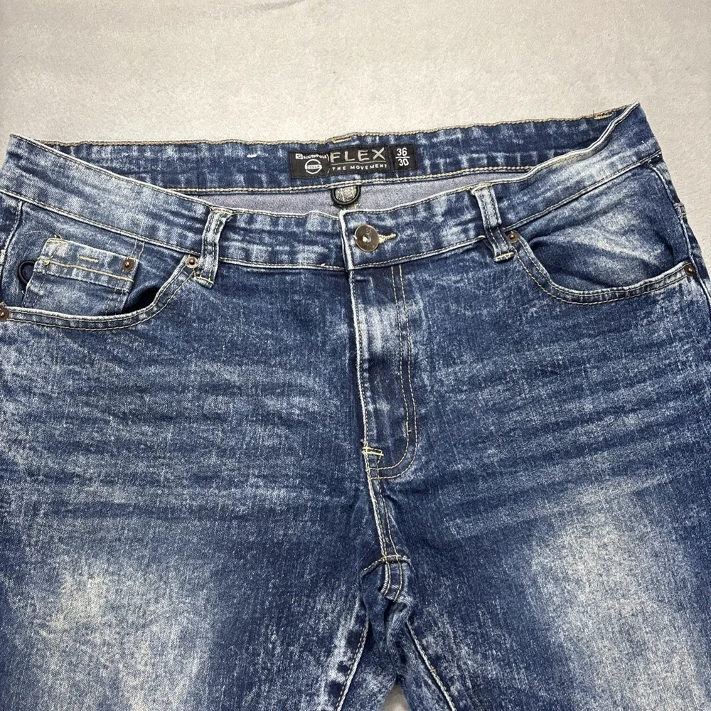 South Pole Flex Jeans Mens 36x29 The Movement Blue Denim‎ Acid Wash Stretch Work